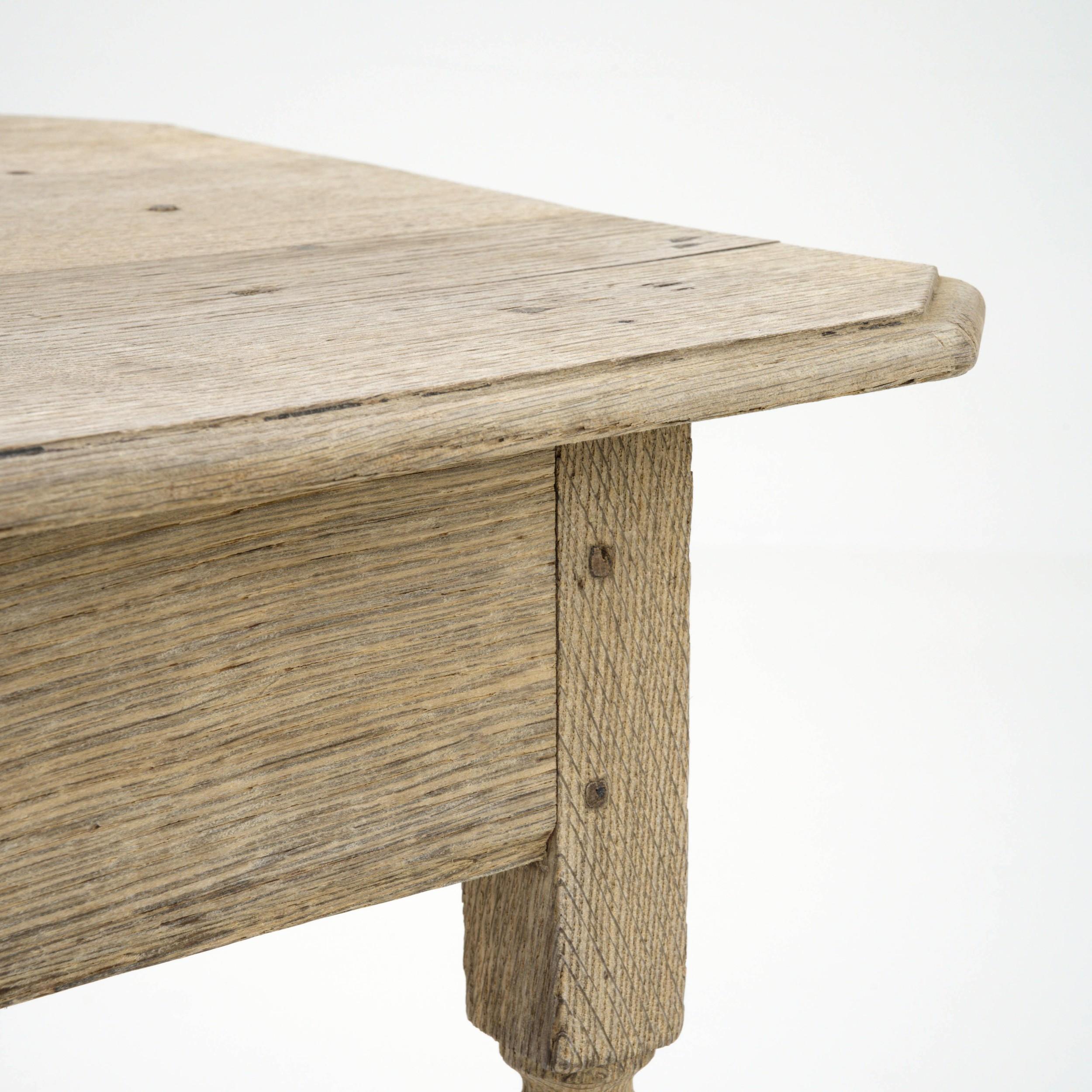 19th Century Bleached Oak Side Table 3