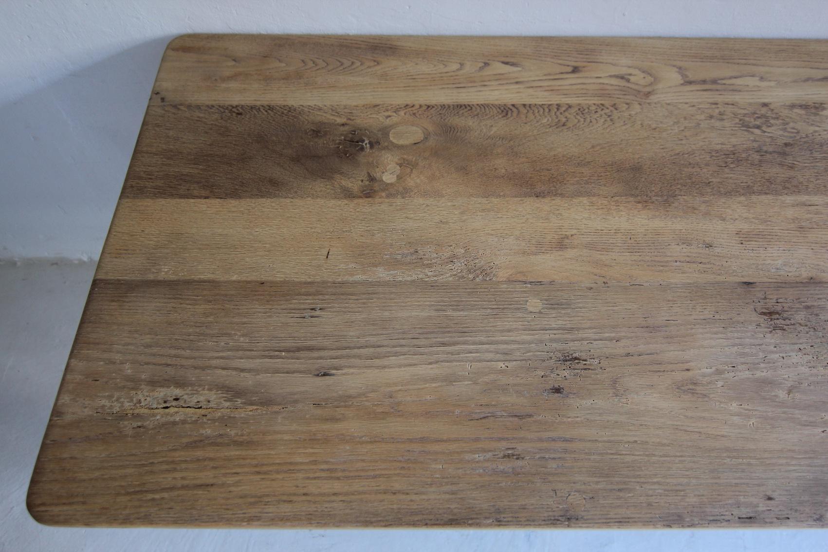 Table en Oak Oak blanchi du 19ème siècle en vente 3