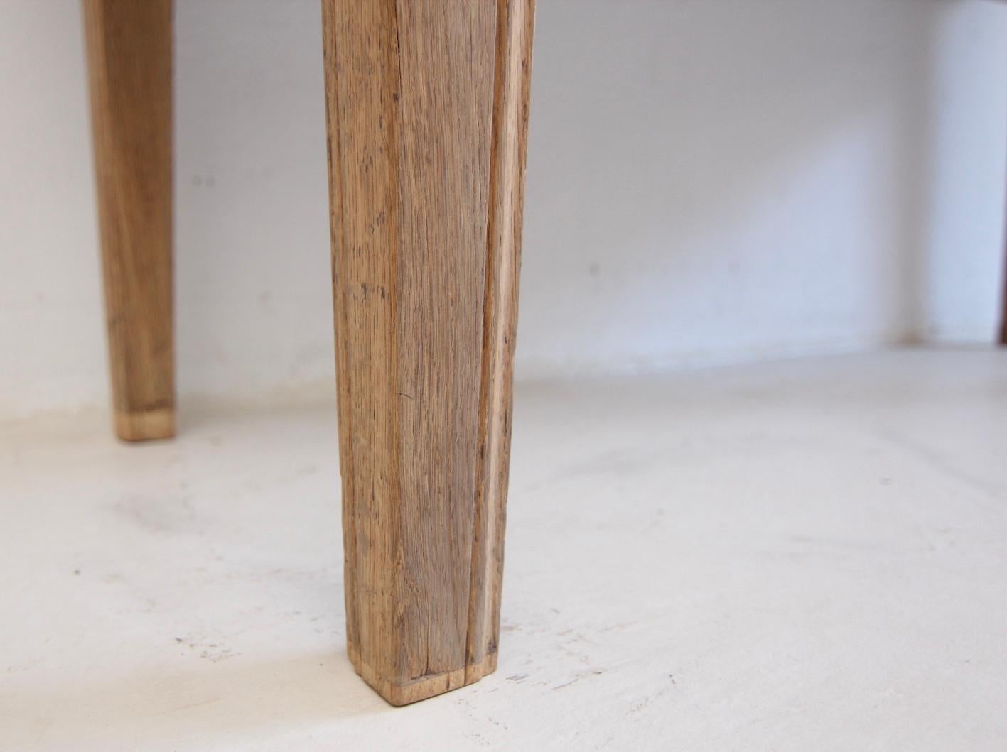 Table en Oak Oak blanchi du 19ème siècle en vente 9