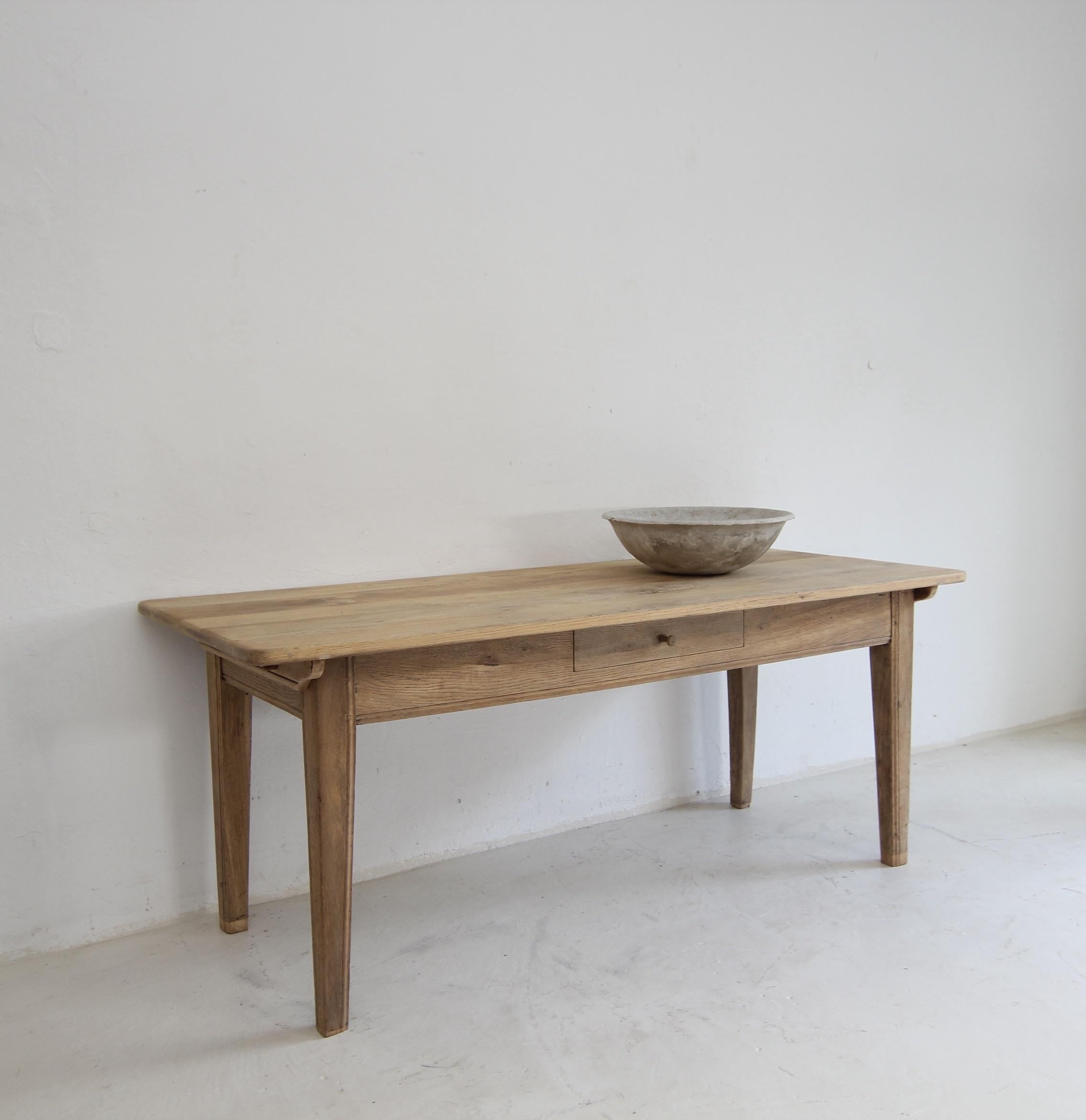 Européen Table en Oak Oak blanchi du 19ème siècle en vente