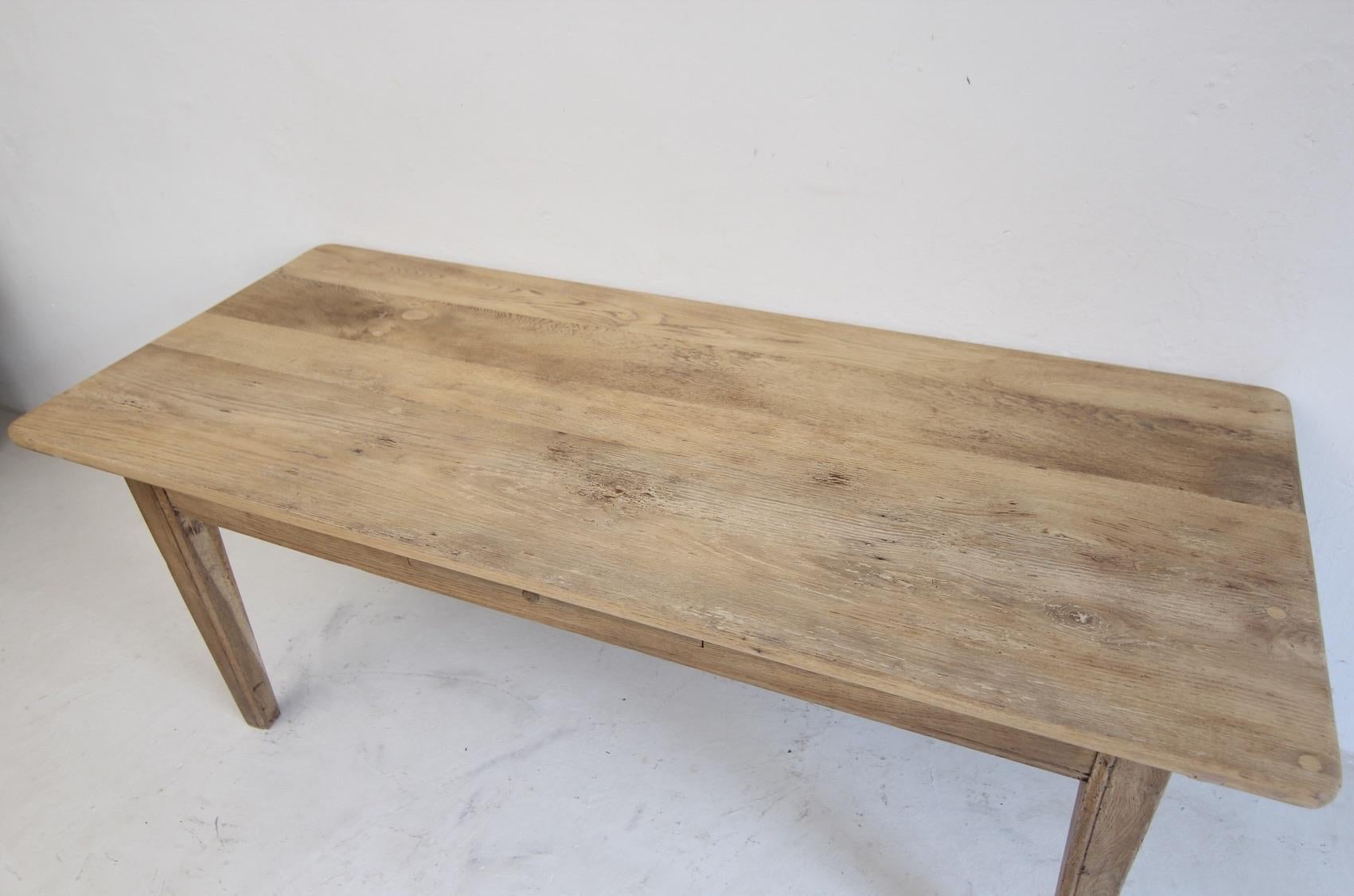 XIXe siècle Table en Oak Oak blanchi du 19ème siècle en vente