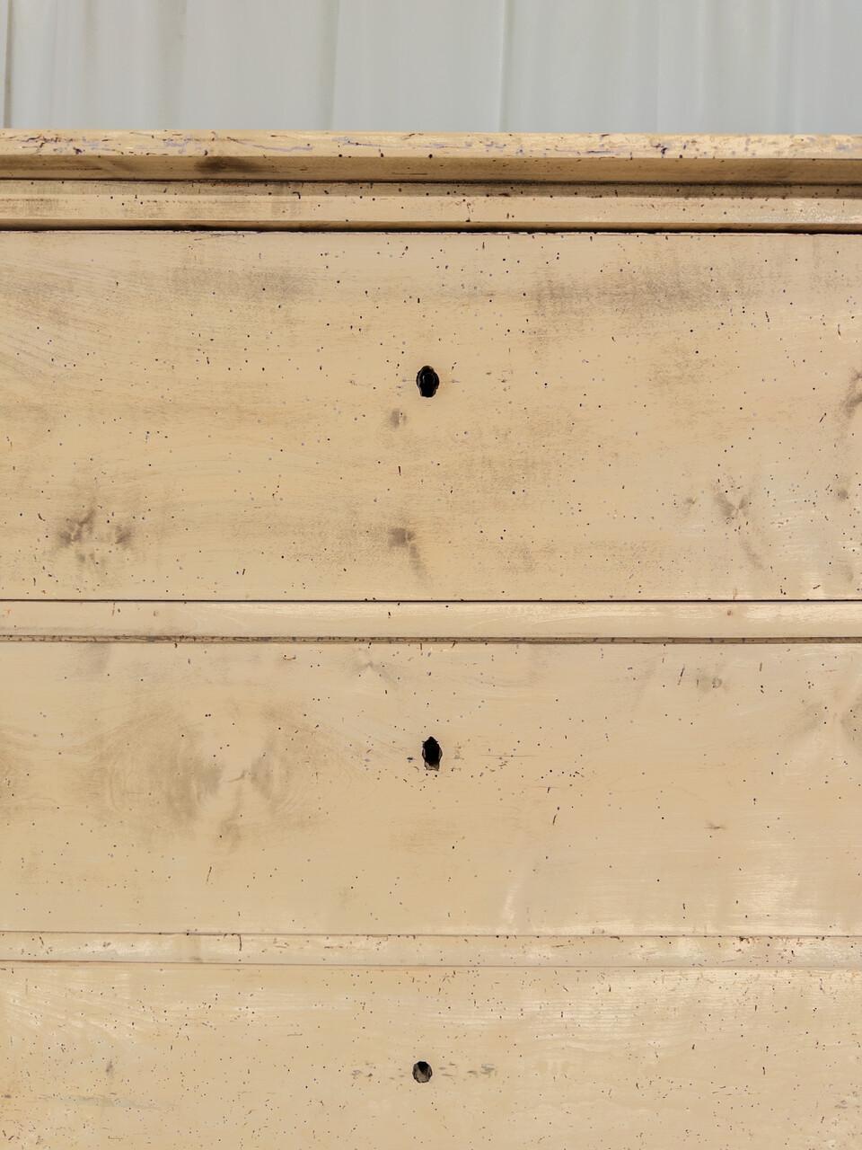 19th Century Bleached Pine 3 Drawer French Chest For Sale 1