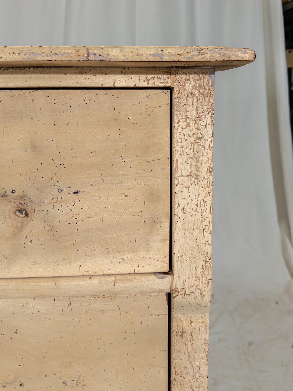 19th Century Bleached Pine 3 Drawer French Chest For Sale 5