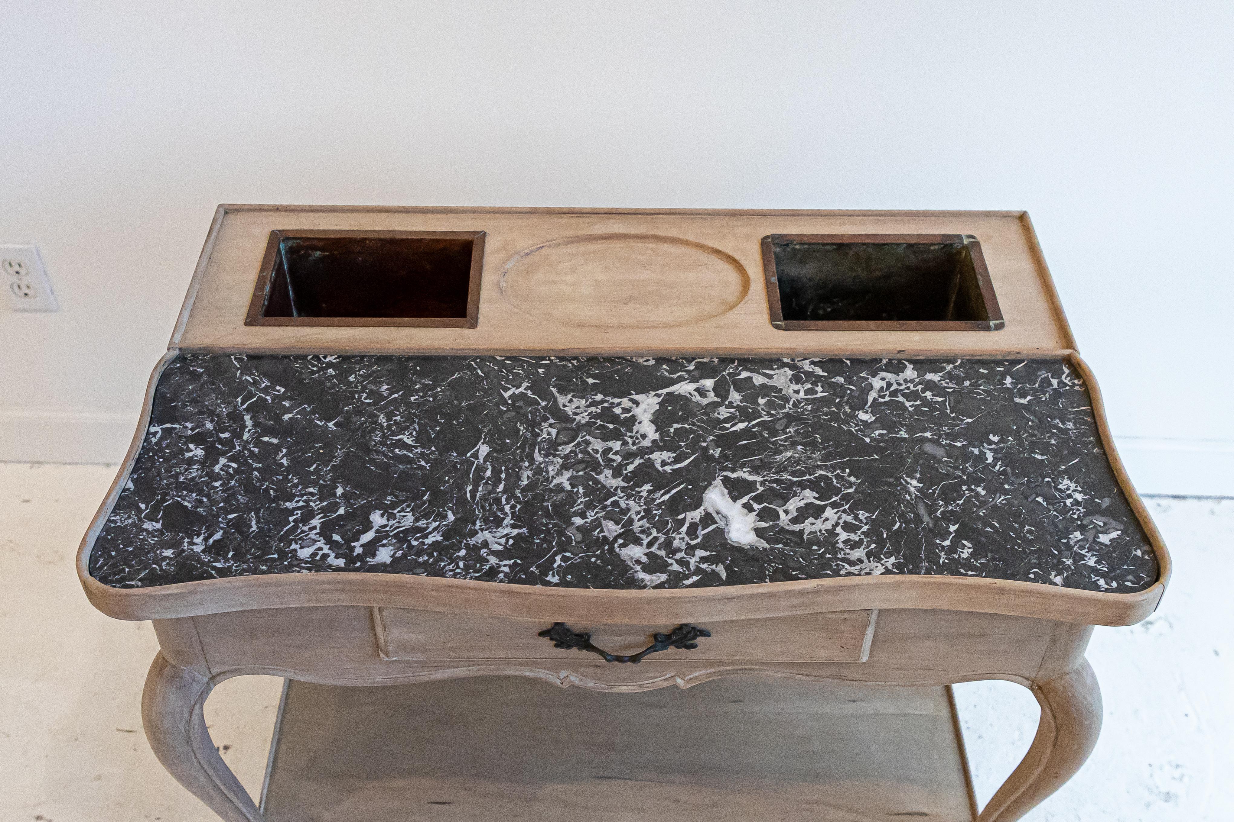 19th Century Bleached Rafraîchissoir or Refreshment Table With Copper Inserts 3