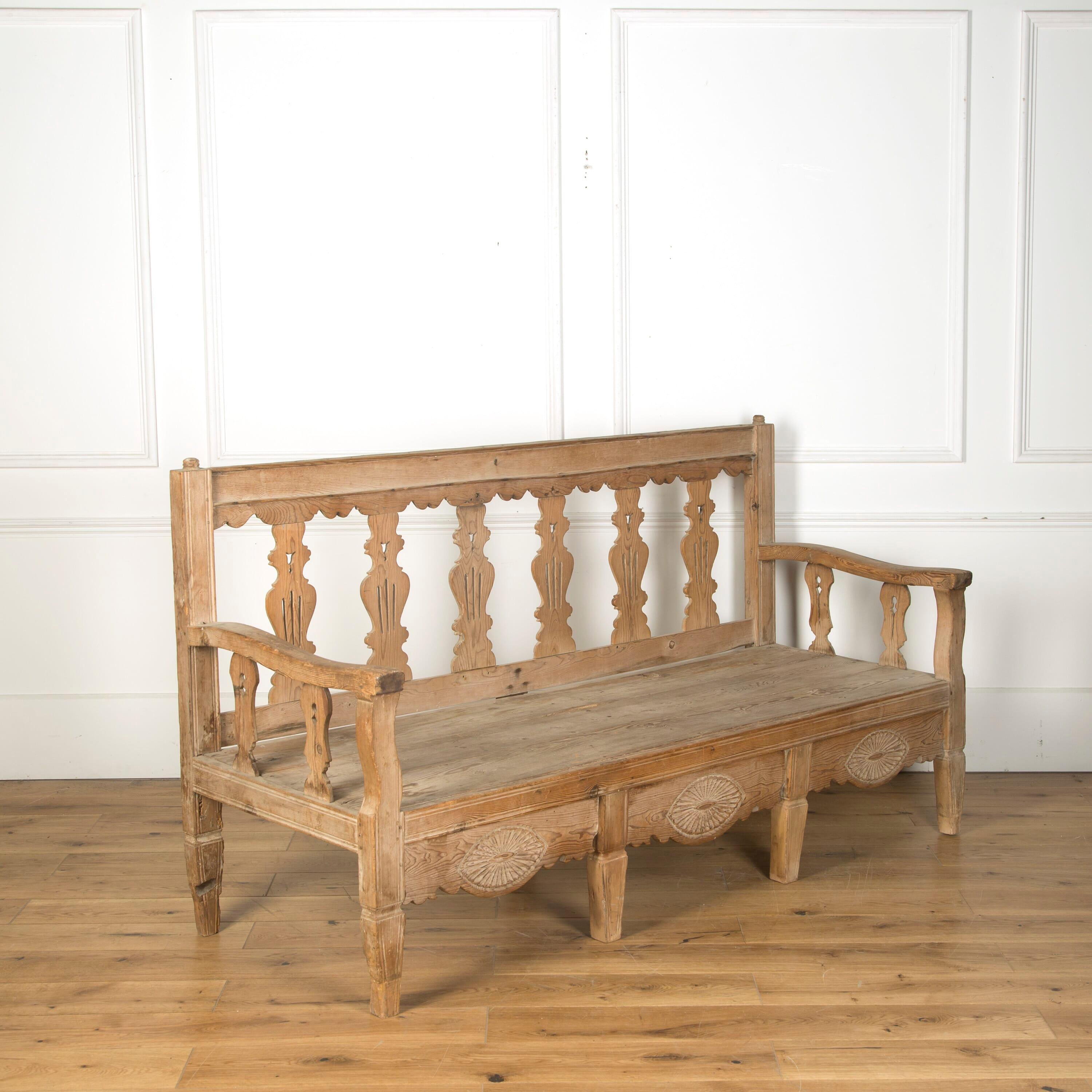 A 19th century Spanish bleached bench, circa 1880.