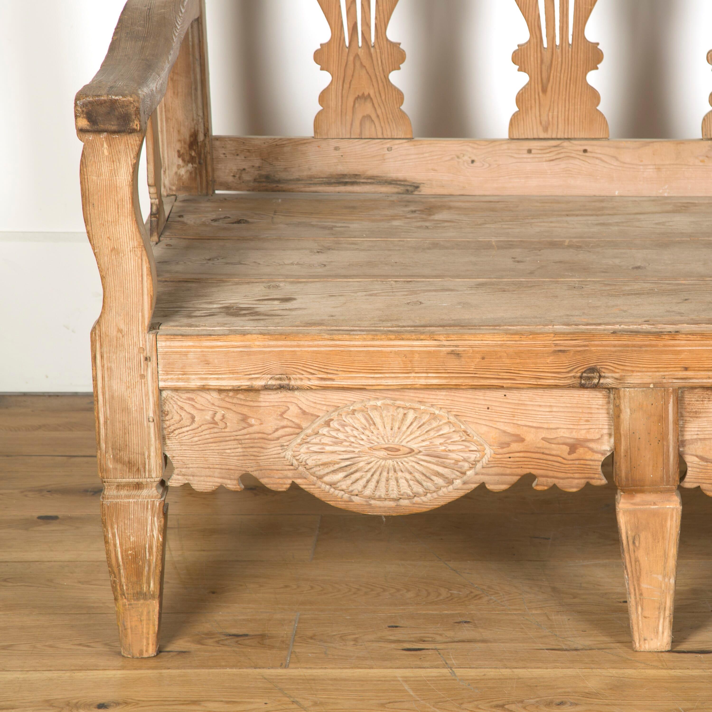Wood 19th Century Bleached Spanish Bench