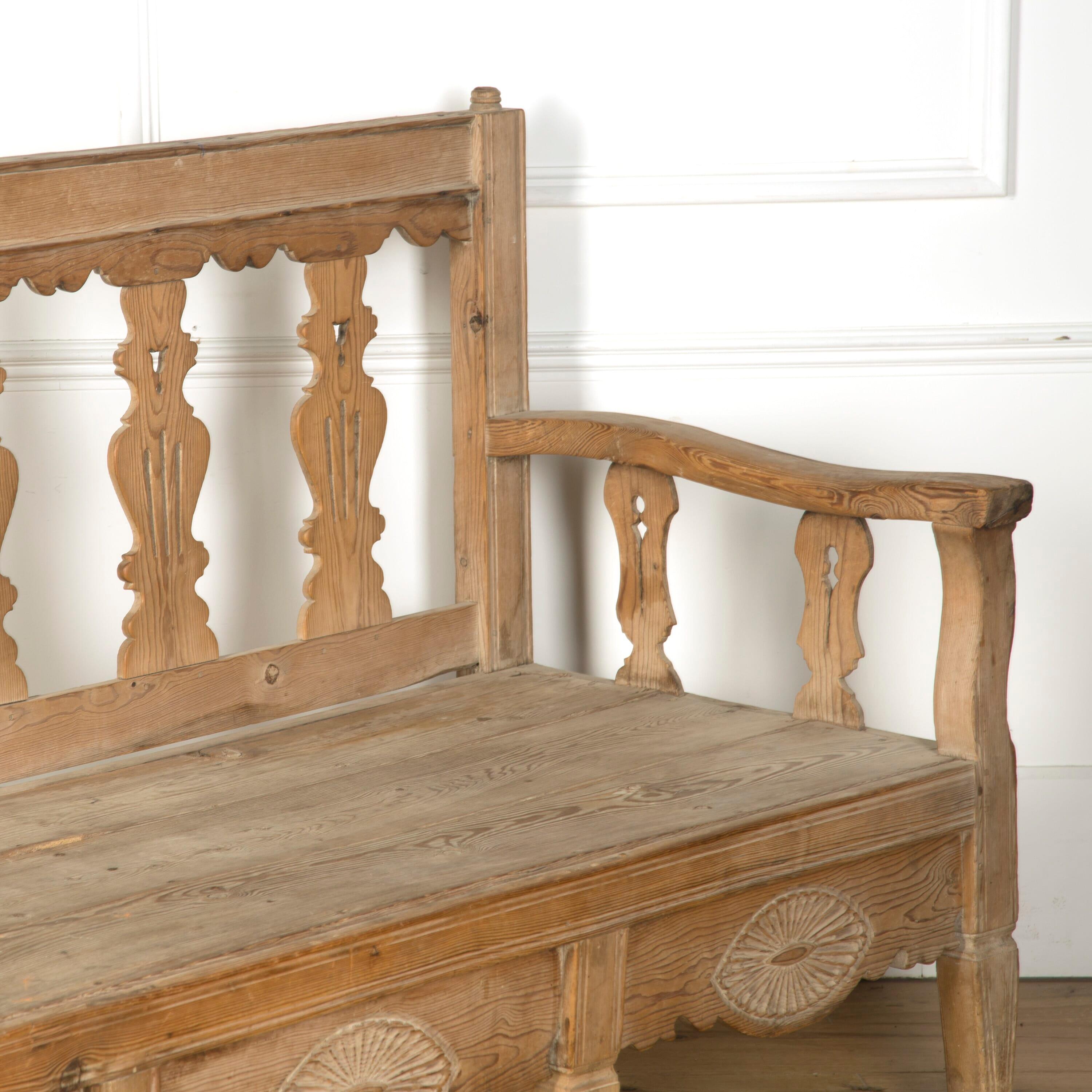 19th Century Bleached Spanish Bench 2
