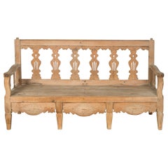 Antique 19th Century Bleached Spanish Bench