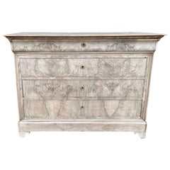 19th Century Bleached Walnut Burl French Louis Philippe Chest Of Drawers