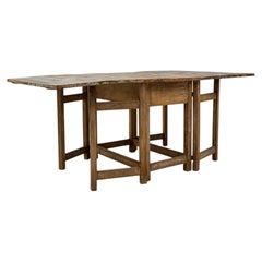 19th Century Bleached Wood Patinated Drop Leaf Table