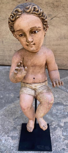 19th Century Blonde Polychrome Madonna