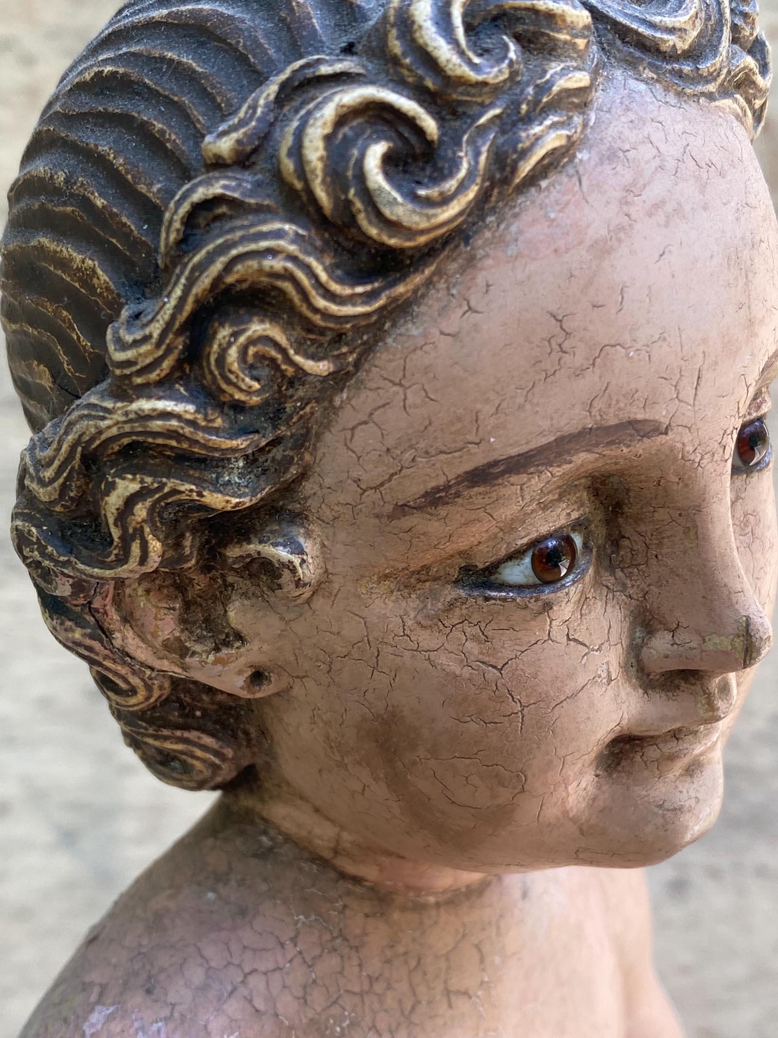 Madonna bionda policroma del XIX secolo In condizioni buone in vendita a Los Angeles, CA