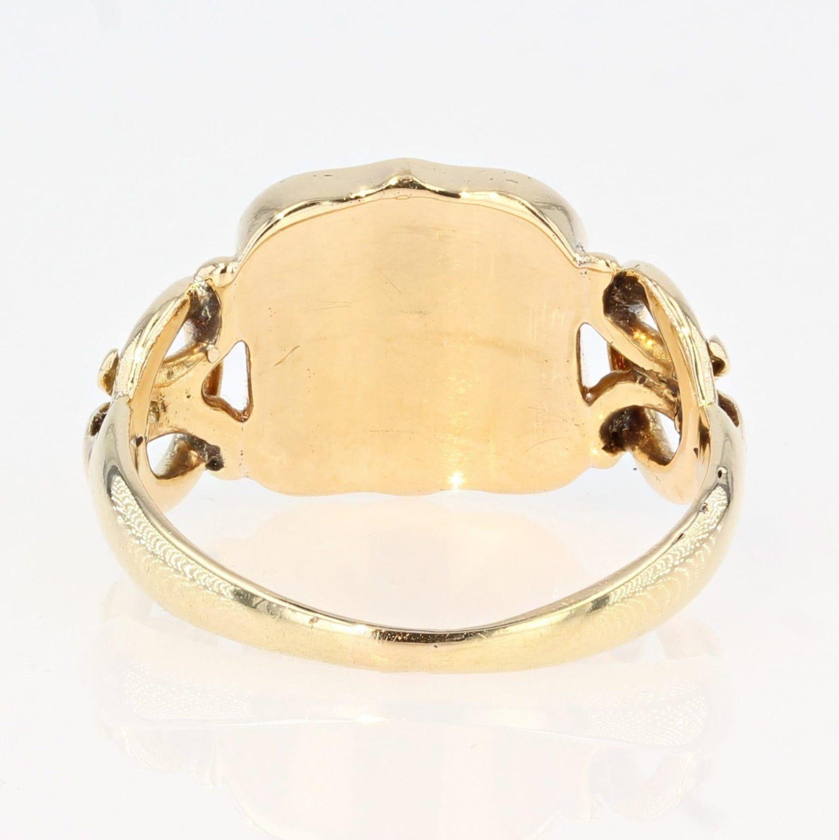 19th Century Blood Jasper 18 Karat Yellow Gold Signet Ring For Sale 1