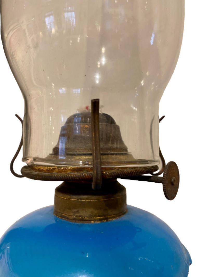 Pressed 19th Century Blown Glass Wedding Lamp, circa 1870 For Sale