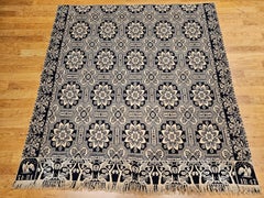 19th Century Blue and White Pennsylvania Coverlet with Eagle and Stars