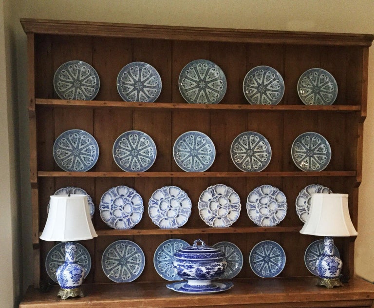 Ceramic 19th Century Blue and White Elephant Platter Chinoiserie Pagoda Burslem For Sale