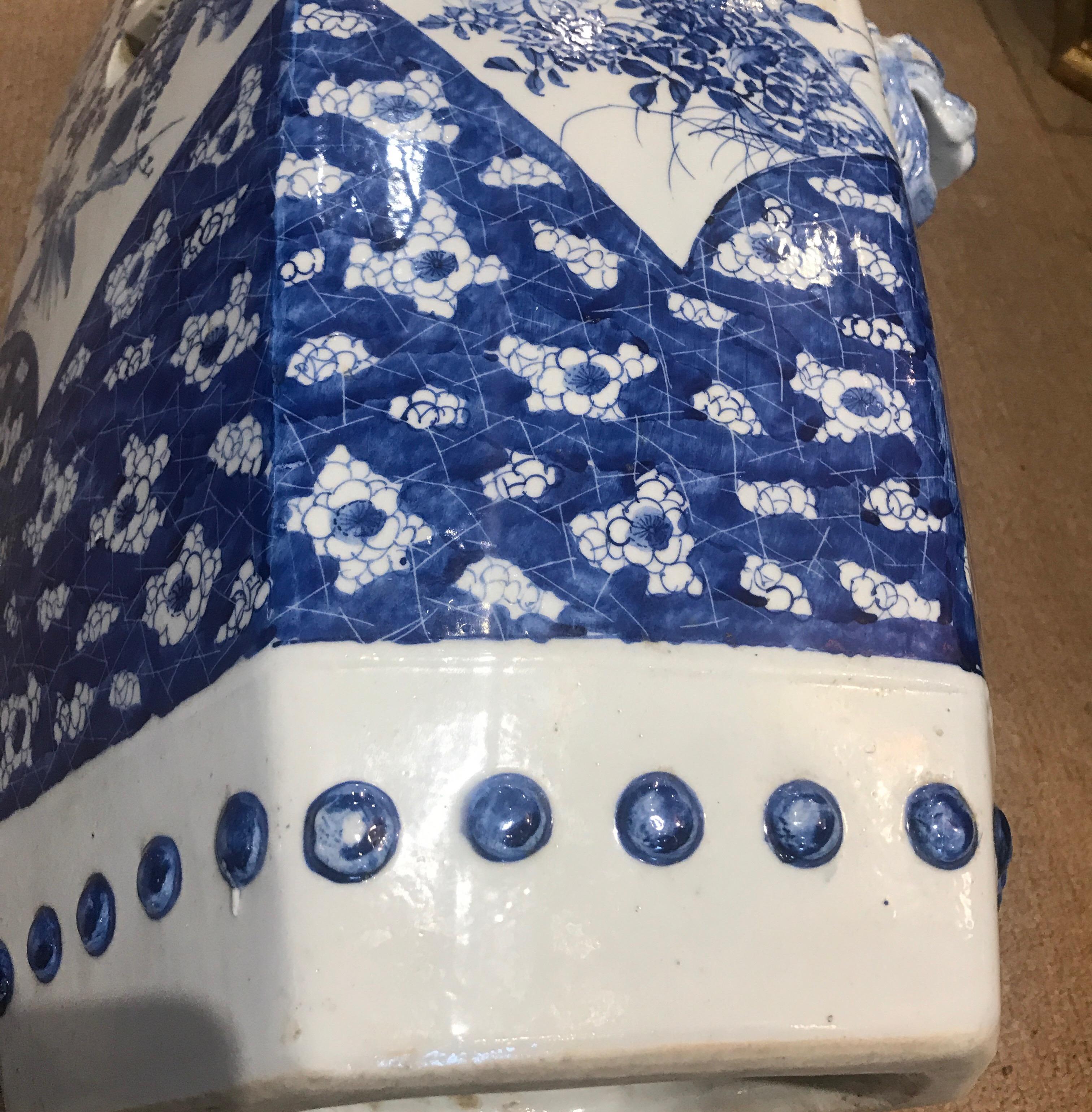 Late 19th Century 19th Century Blue and White Imari Porcelain Garden Seat