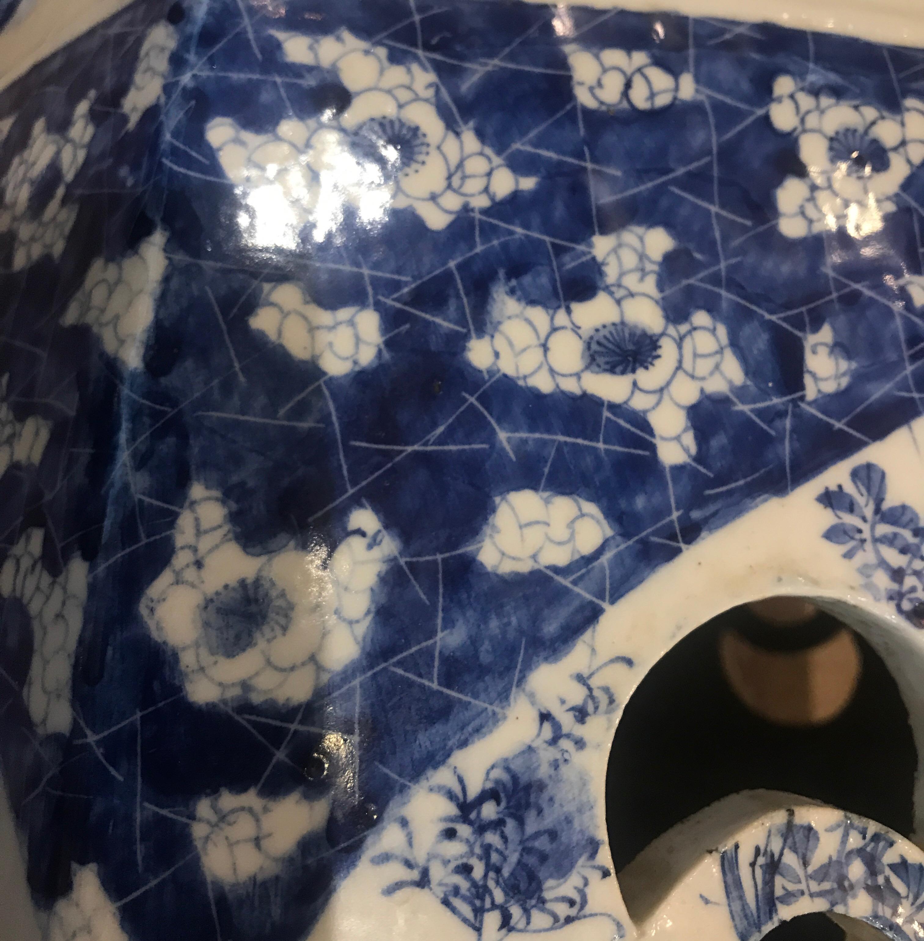 19th Century Blue and White Imari Porcelain Garden Seat 1