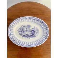 19th Century Blue and White Ironstone Transferware Platter