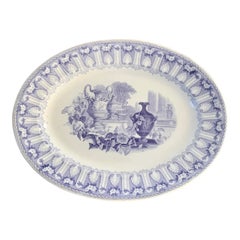 19th Century Blue and White Ironstone Transferware Platter