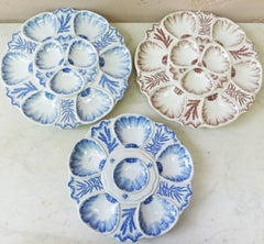 19th Century Blue and White Oyster Plate Vieillard Bordeaux