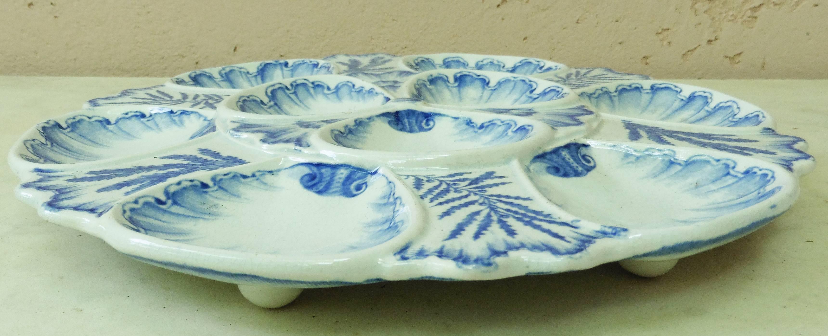 blue oyster plate