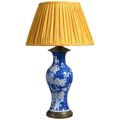 19th Century Blue and White Porcelain Vase as a Lamp