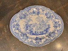 19th Century Blue and White Transferware Platter