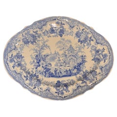 19th Century Blue and White Transferware Platter