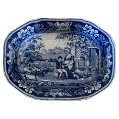 19th Century Blue and White Transferware Platter – “The Sick Boy”