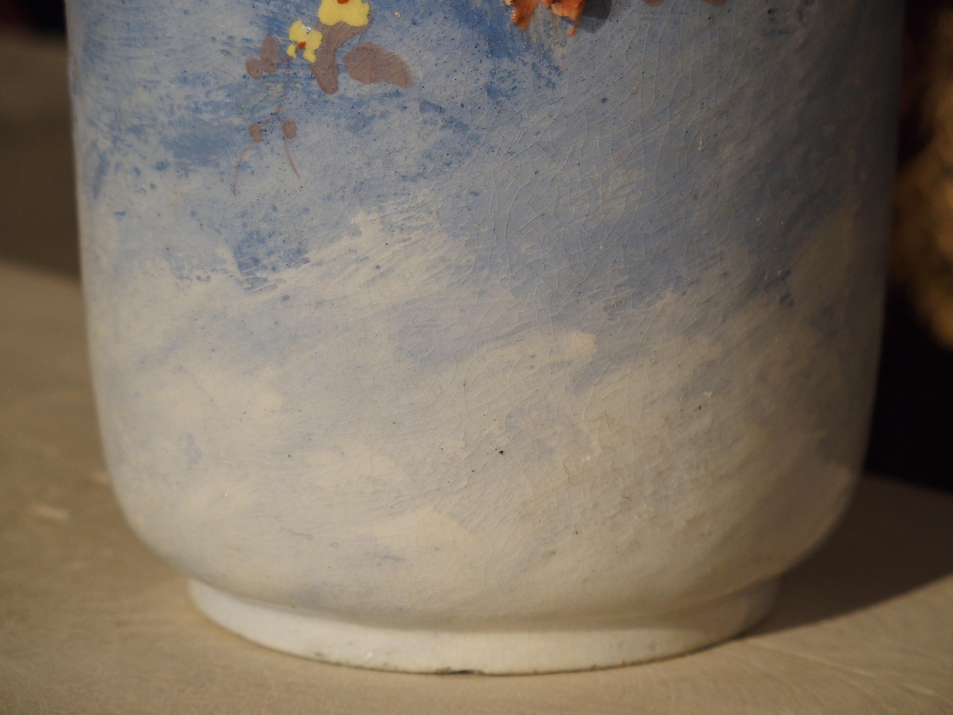 vase Barbotine bleu du 19ème siècle:: France:: Edouard Gilles 1