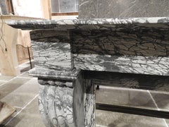 19th Century Blue Fleuri Empire Marble Fireplace