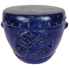 19th Century Blue Garden Seat