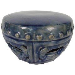 19th Century Blue Garden Seat