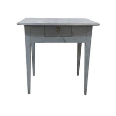 19th Century Blue-Grey Swedish Gustavian Side Table - Scandinavian Kitchen Table