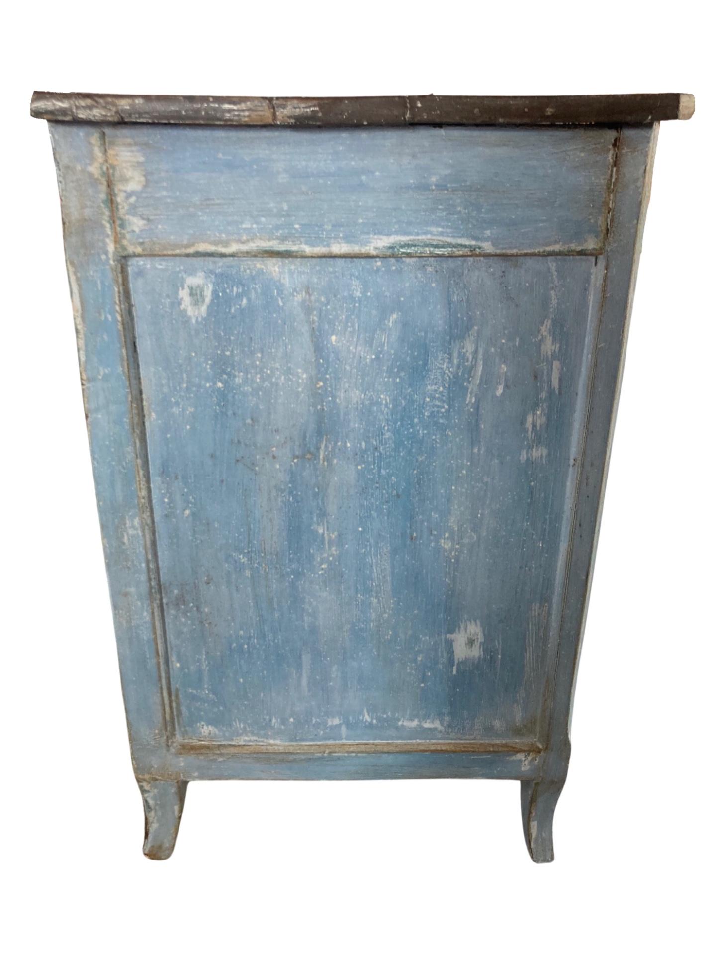 19th Century Blue Painted Italian Walnut Chest of Drawers 2
