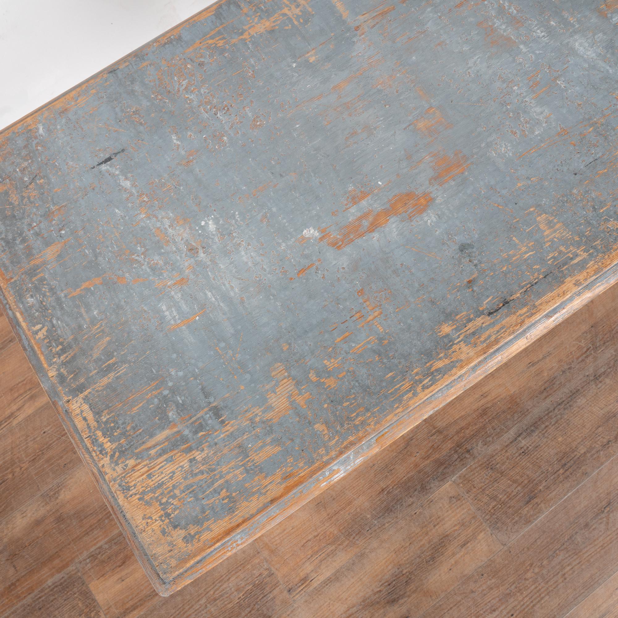 19th Century Blue Painted Swedish Pine Side Table with Drawer For Sale 1