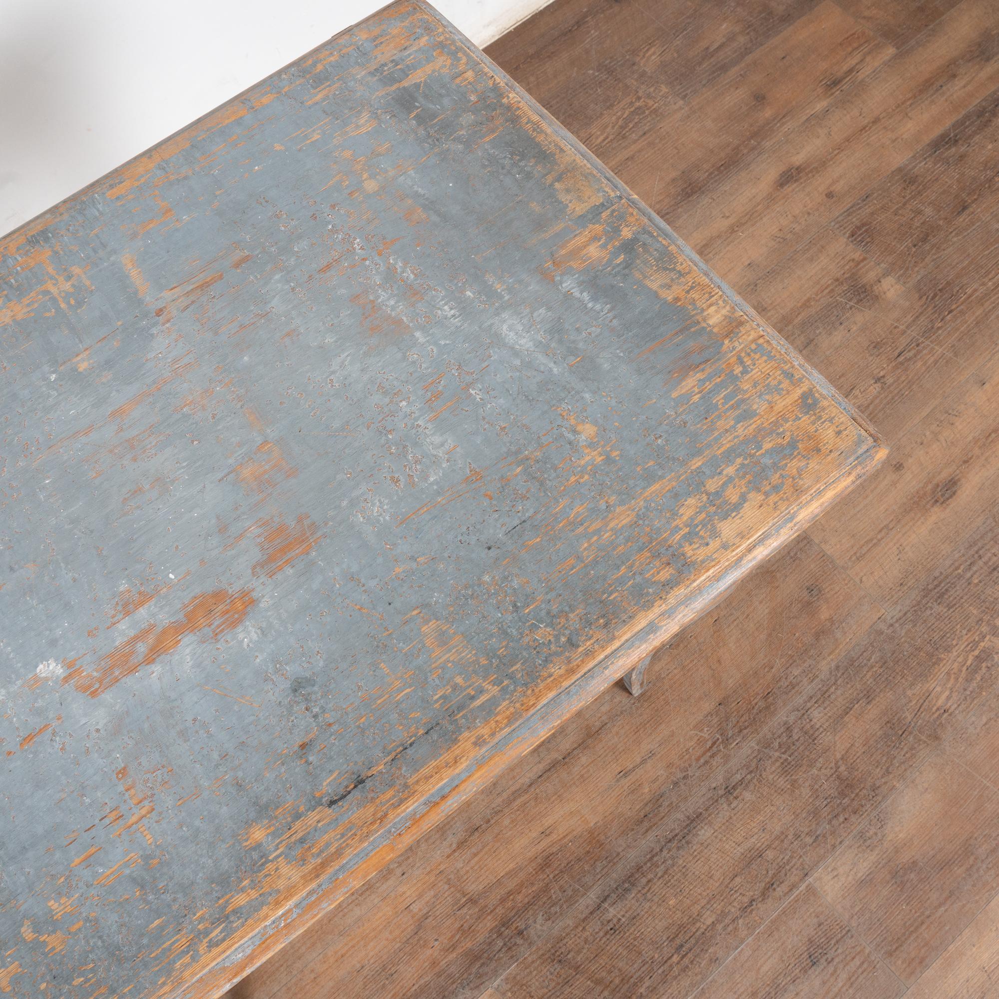 19th Century Blue Painted Swedish Pine Side Table with Drawer For Sale 2