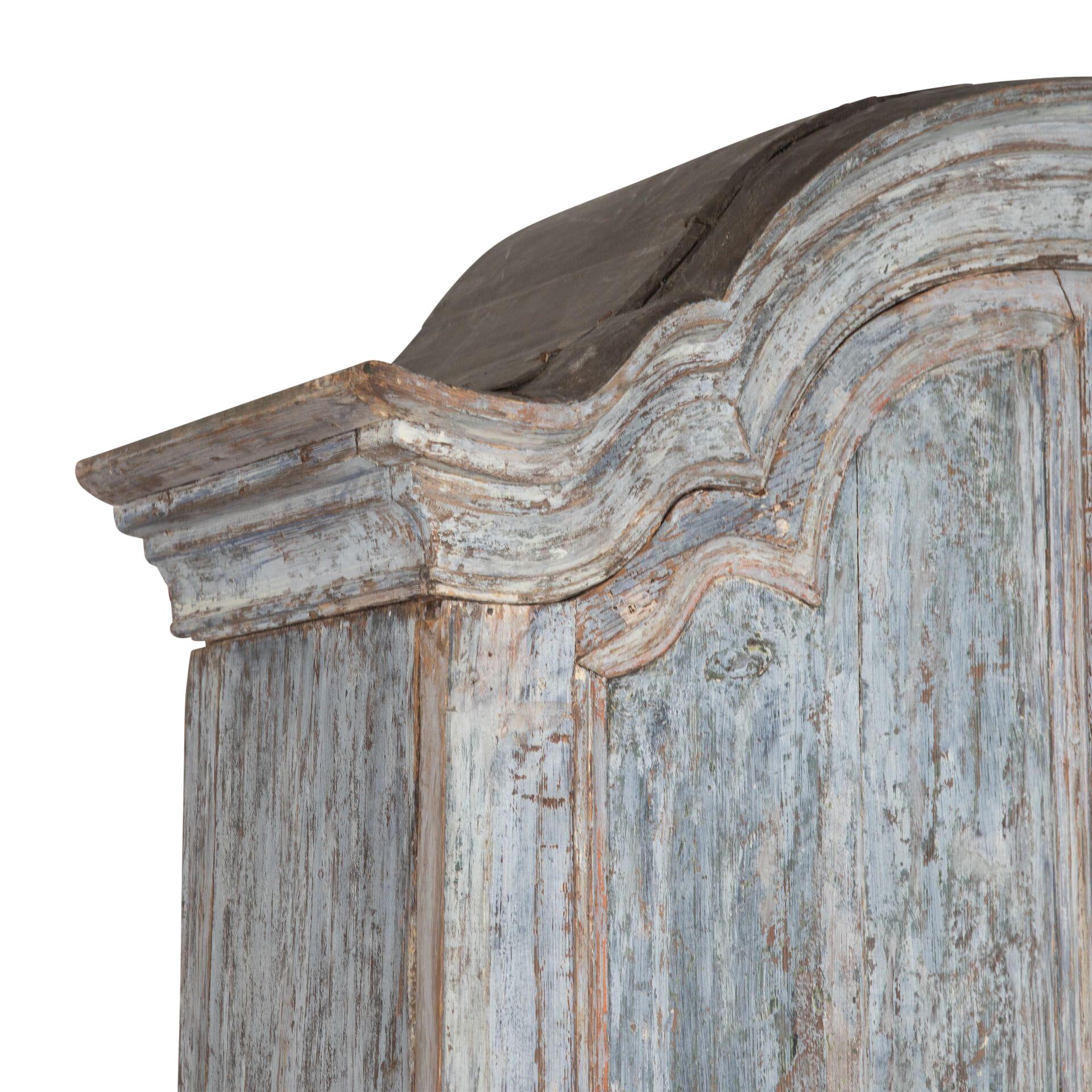 Wood 19th Century Blue Rococo Cupboard