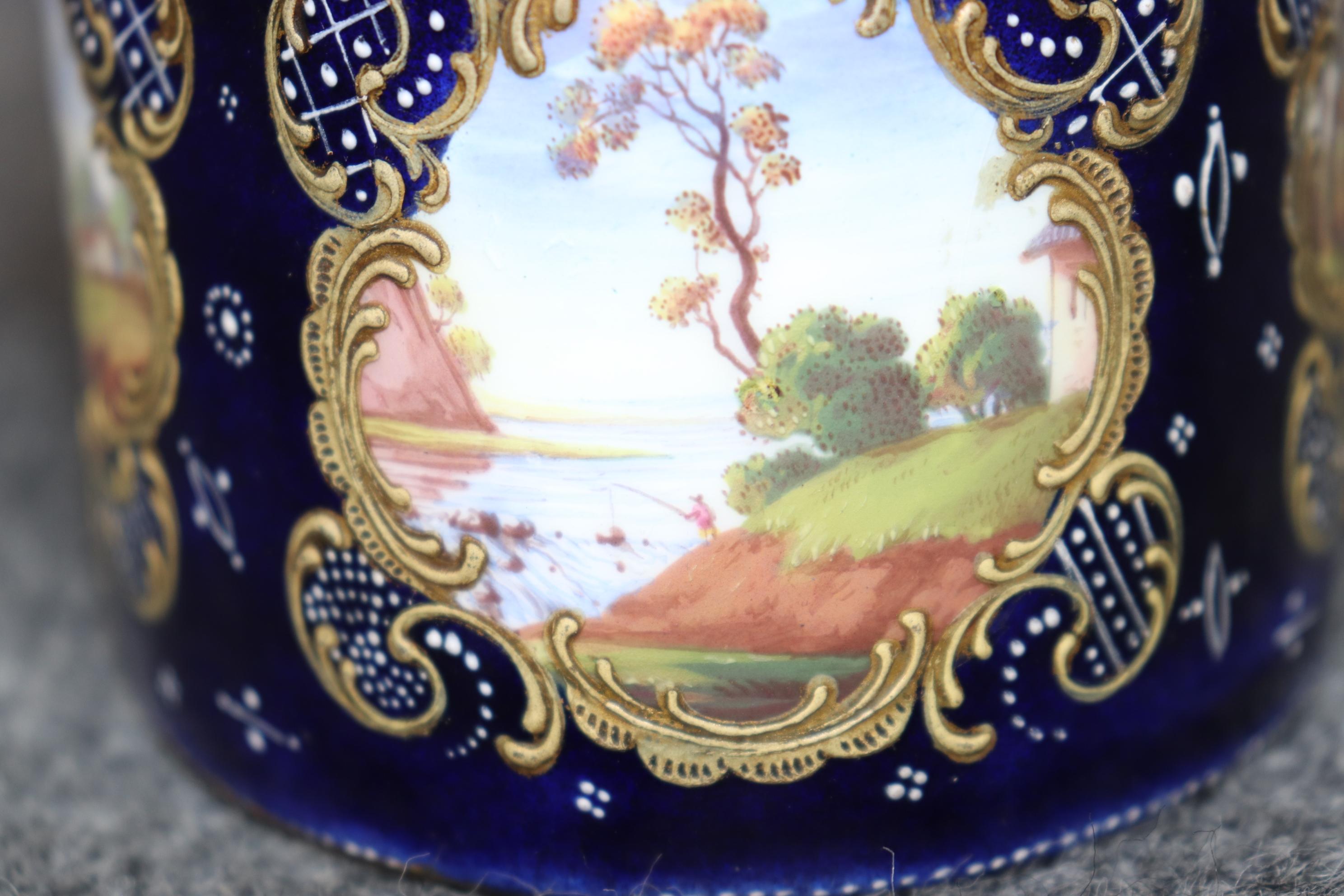 19th Century Blue Royal Vienna Porcelain Jewelry Casket For Sale 4