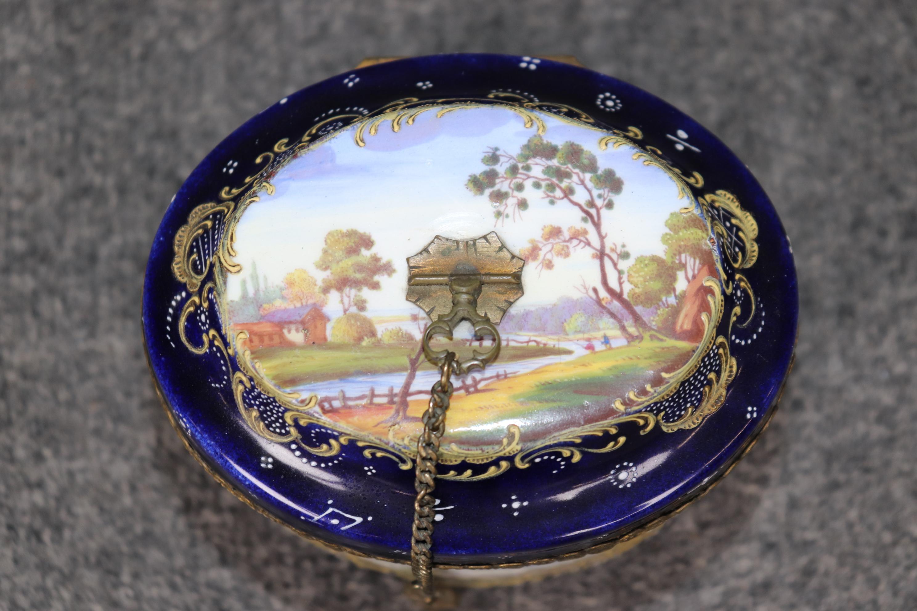 Bronze 19th Century Blue Royal Vienna Porcelain Jewelry Casket For Sale
