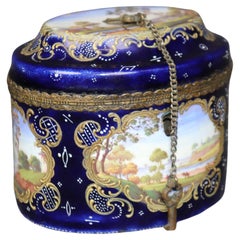 19th Century Blue Royal Vienna Porcelain Jewelry Casket