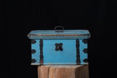 19th Century Blue Swedish Folk Art Chest or Box