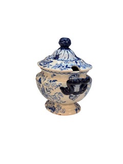 19th Century Blue & White Sauce Tureen & Lid