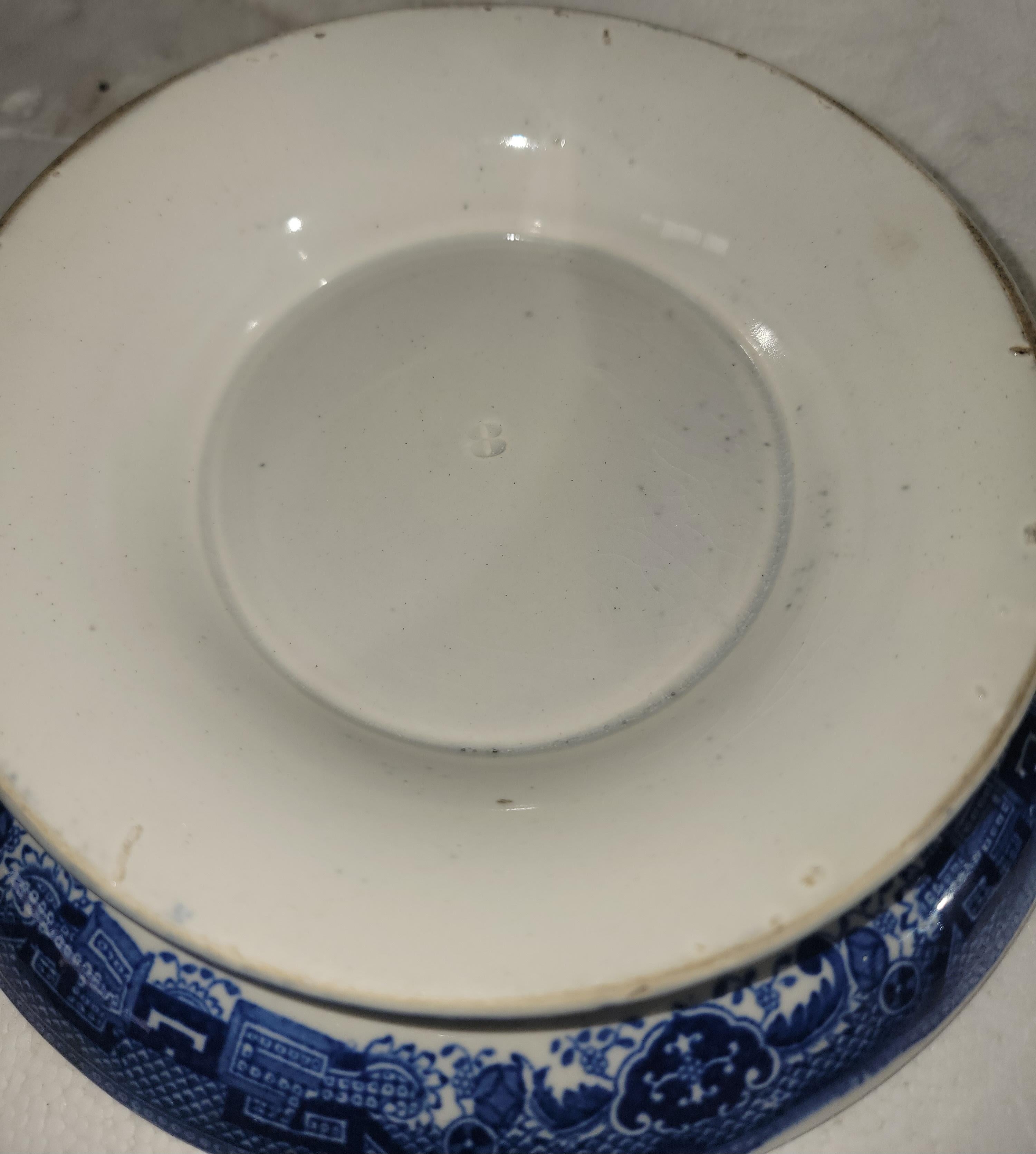English 19th Century Blue Willow Cake Plate For Sale