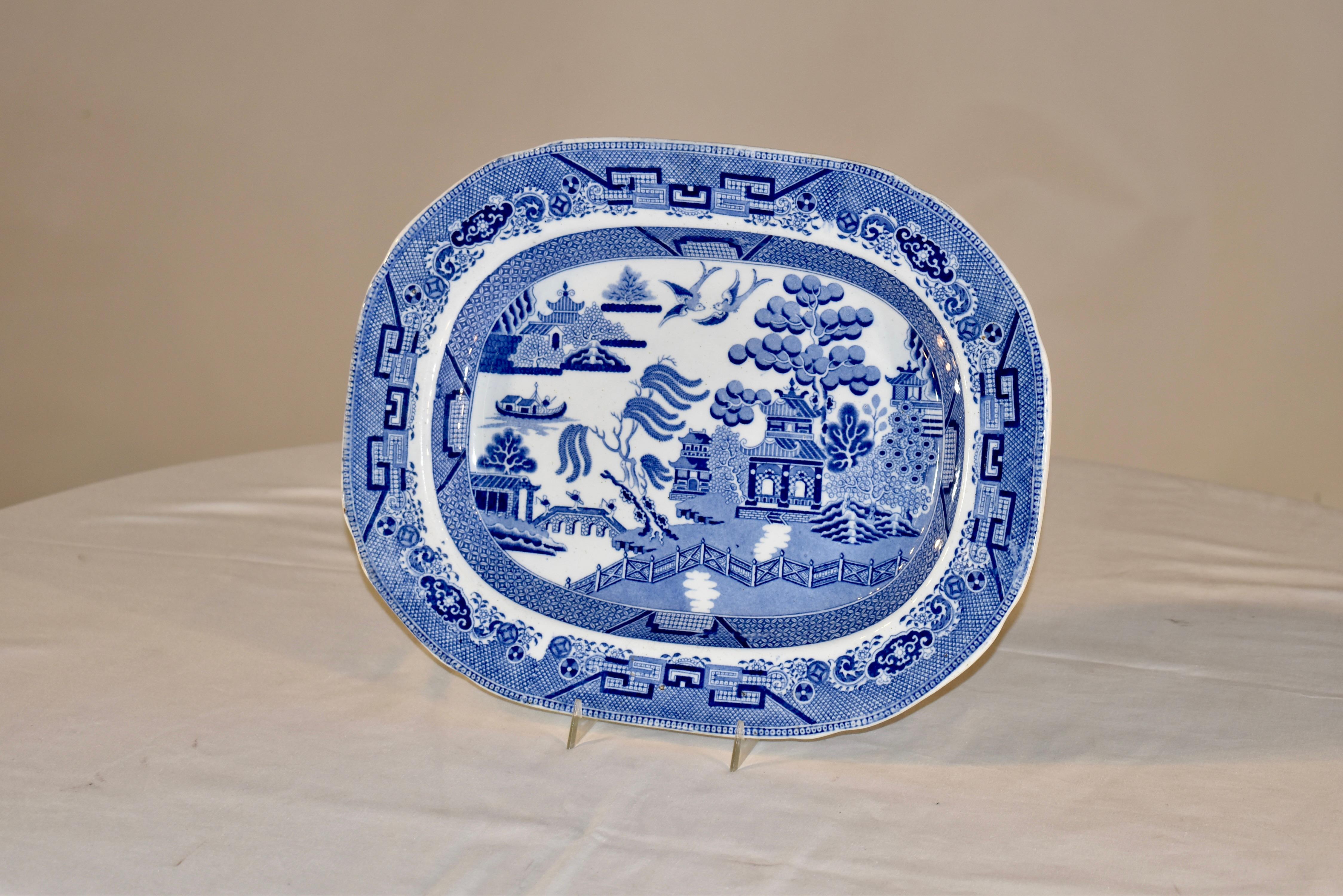 19th century English platter from the Staffordshire region. The pattern is the much collected 
