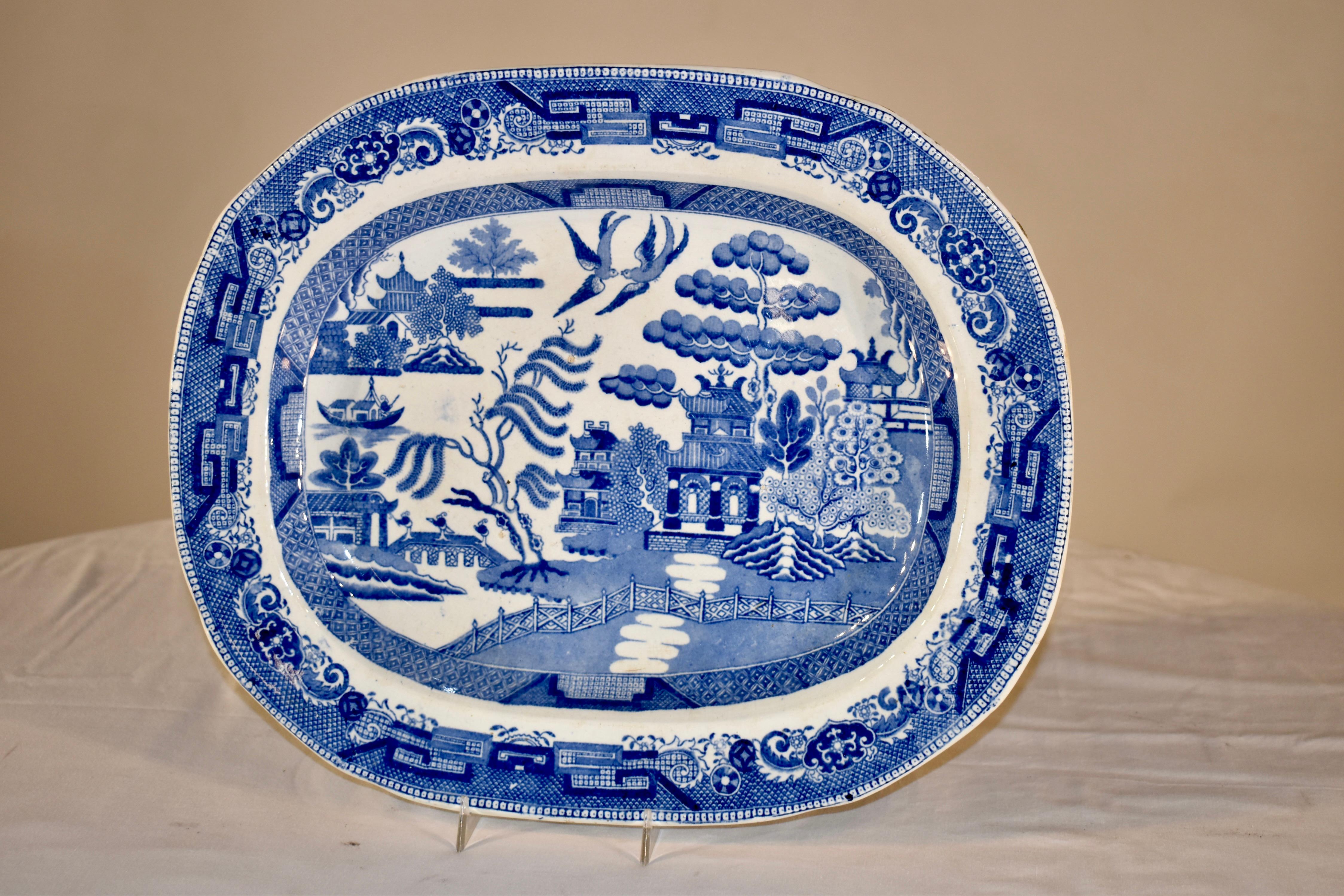 19th century English platter in the highly collectible 