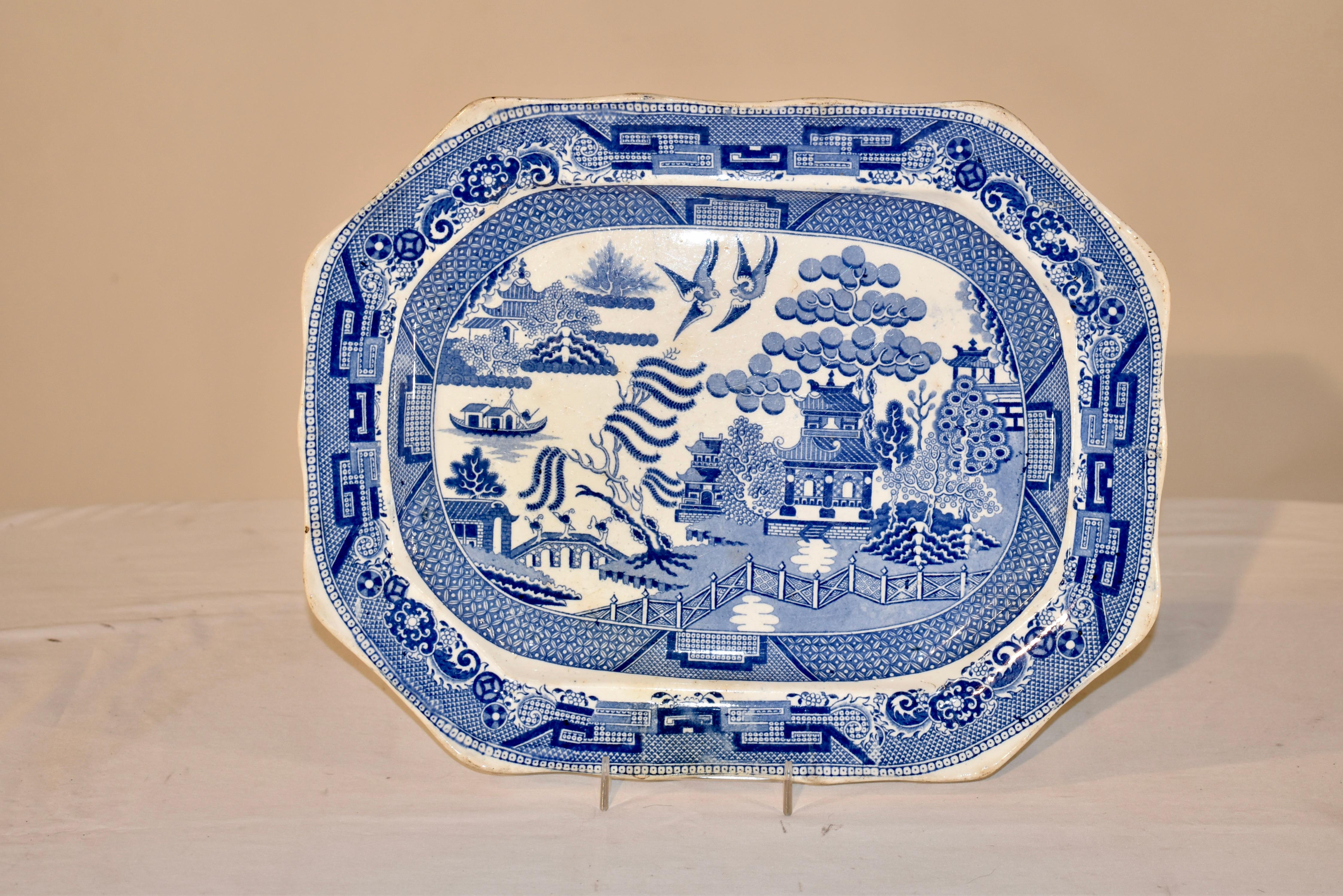 Blaue Weidenplatte aus dem 19. Jahrhundert (Englisch) im Angebot