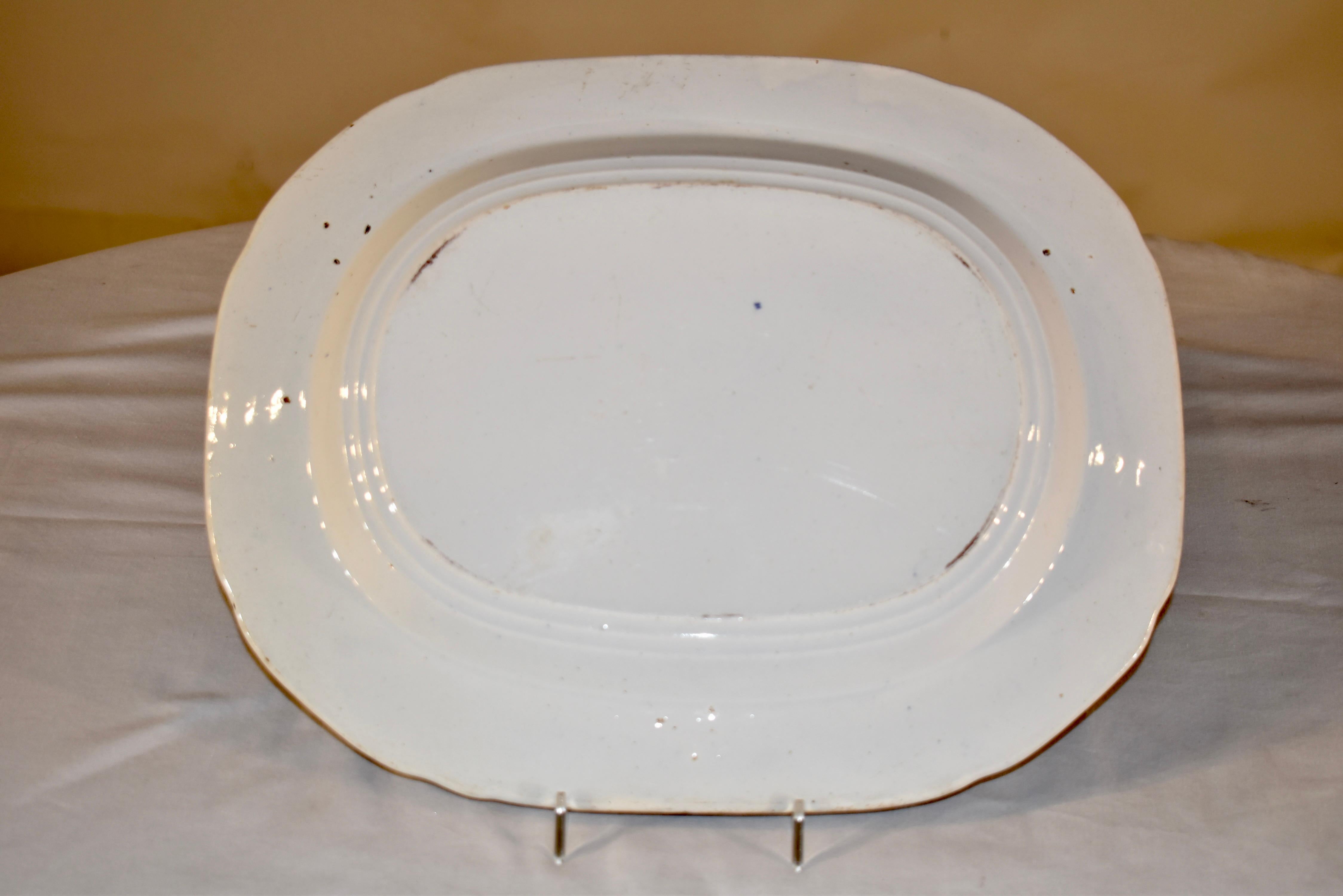 19th Century Blue Willow Platter In Good Condition For Sale In High Point, NC
