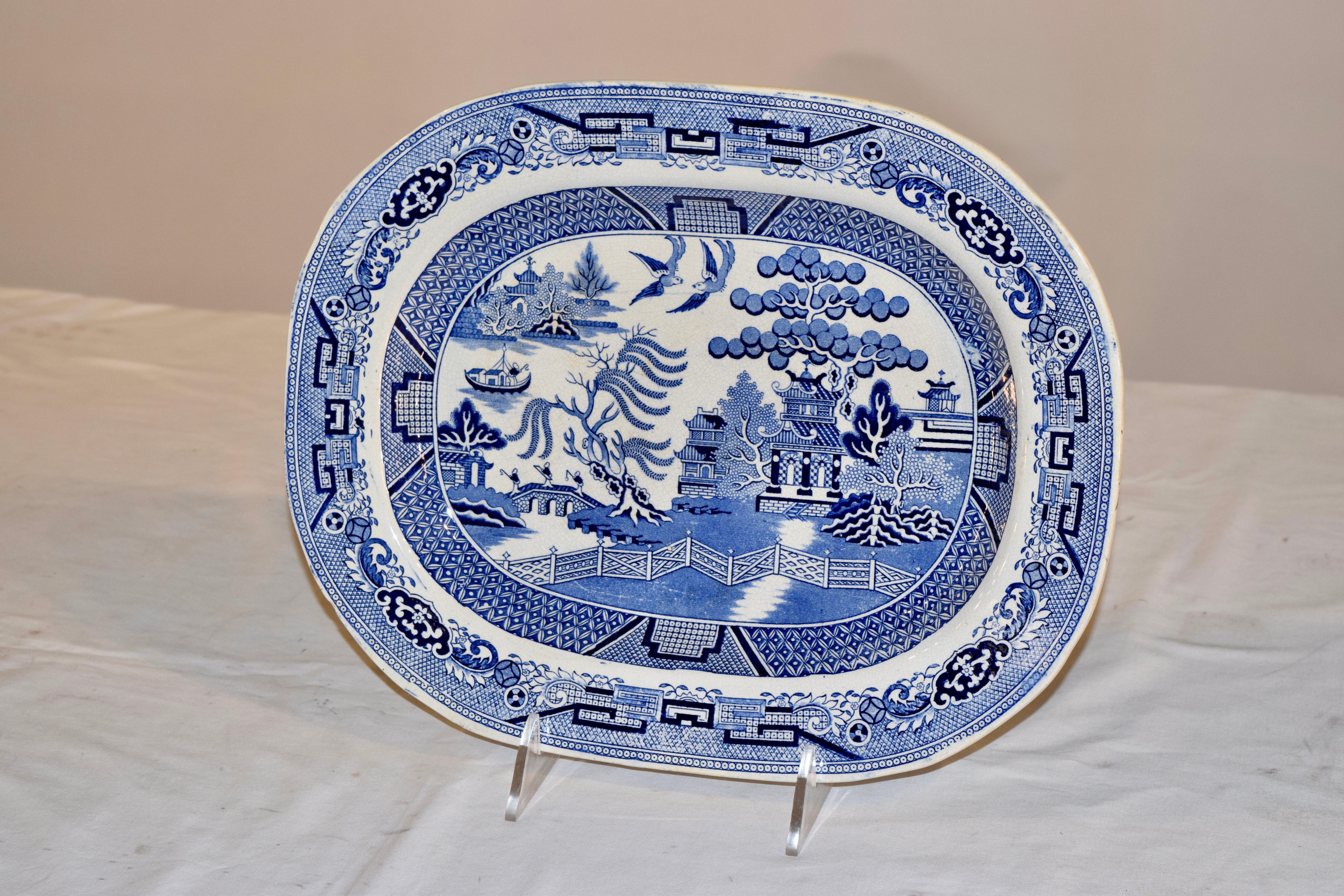 19th century Staffordshire platter in the highly collectible 